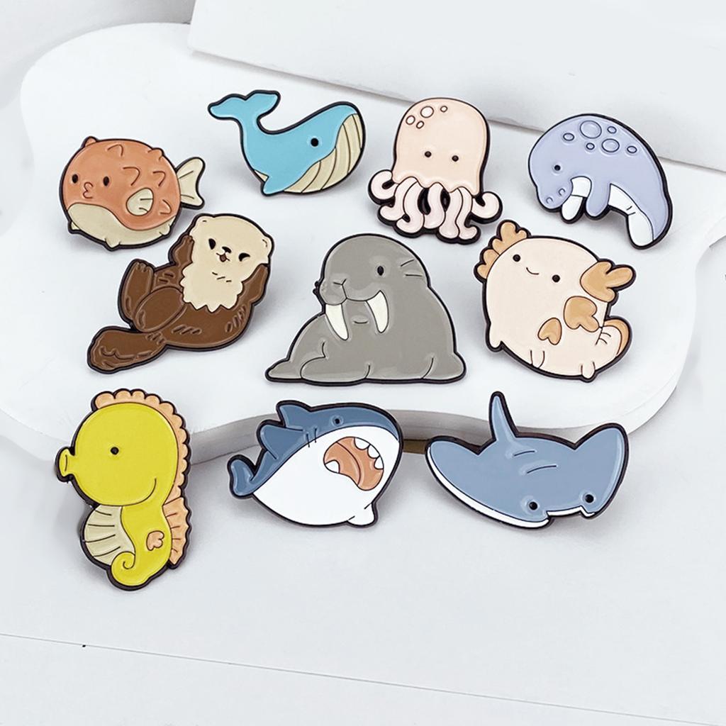 Creative Cartoon Sea Animal Brooches Colorful Sea Animal Brooches Clothing Jewelry for Fashion Enthusiasts and Sea Lover