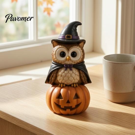 Wooden Cat Figurine Vintage Halloween Figurine, Rustic Witch Zombie Owl Frog Tabletop Decorative Ornament, Farmhouse Tiered Tray Decoration