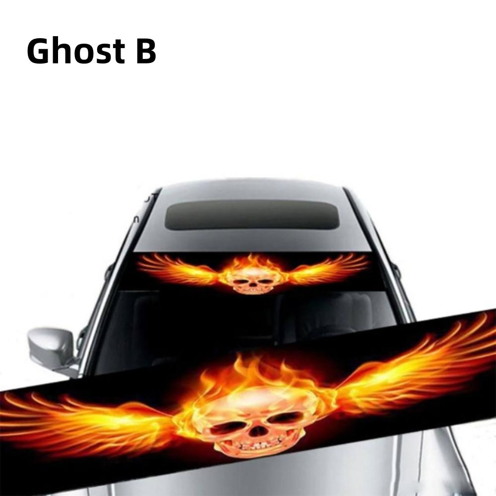 3D-effect Auto Voorruit Stickers Gepersonaliseerde Stickers Interessante Stickers Spookpatroon Wolvenoogpatroon