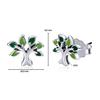 Silver Earrings Green TREES Studs Silver 925 As a Gift