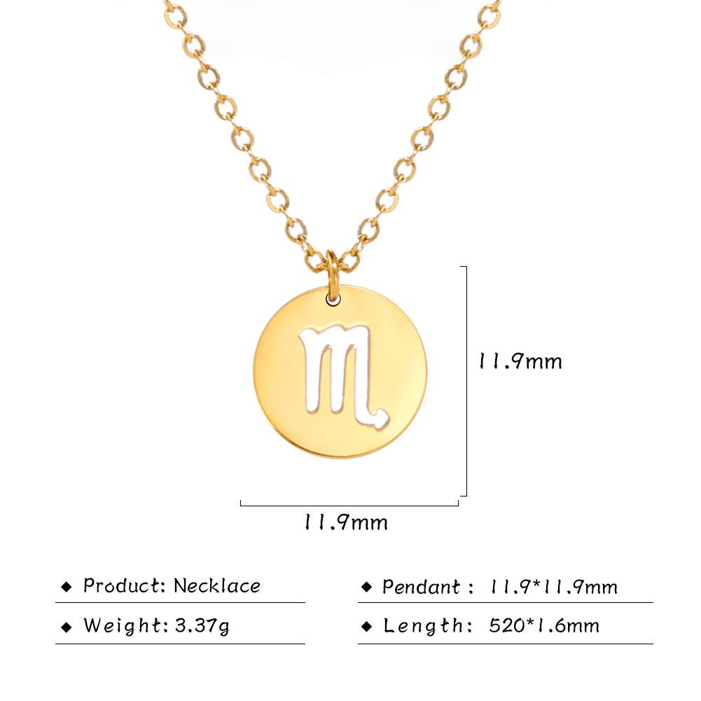 Rustfritt stål Stjerne Stjernetegn Halskjeder 12 Constellation Choker Anheng Væren Libra Leo Collier Bursdagsgave