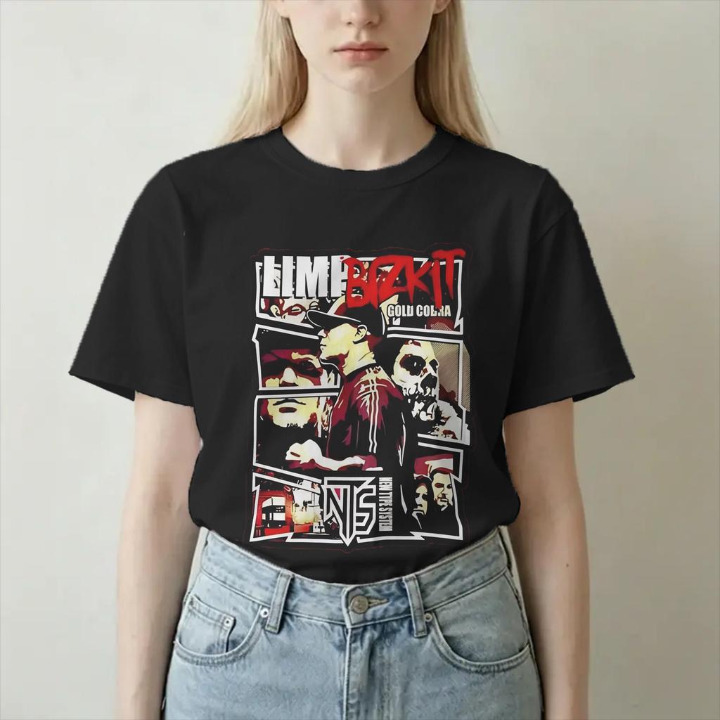 Unisex Unisexs Tshirts Limp Bizkit Vintage Pure Cotton Tees Short Sleeve Metal Music T Shirt Crew Neck Clothing Printed