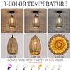 3-Pack Mini Rattan Pendant Light Fixtures 7.09 Boho Hand Woven Seagrass Rattan Chandelier for Dining Living Bedroom Kitchen Far