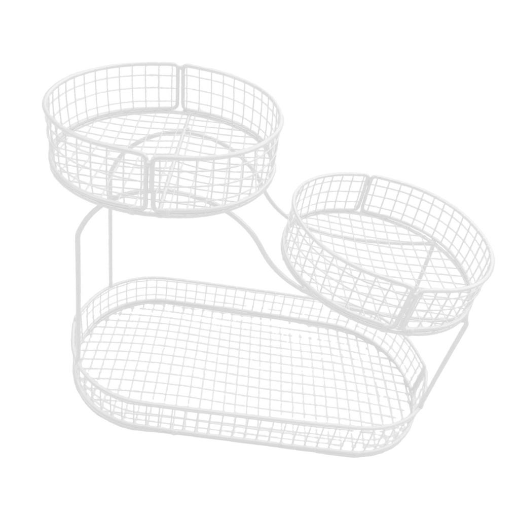 3 Tier Fruit Basket Metal Storage Stand Vegetable Holder Countertop Organizer Basket for Kitchen Dining Room