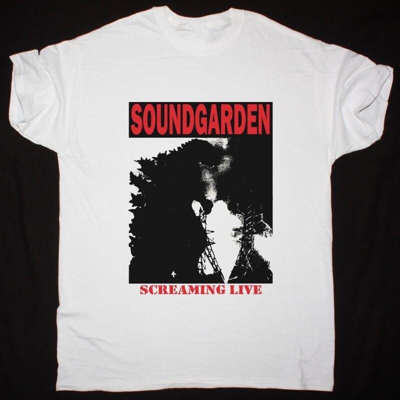 SOUNDGARDEN SCREAMING LIVE Cotton White All Size Unisex Shirt BL096 Unisex T-Shirt L