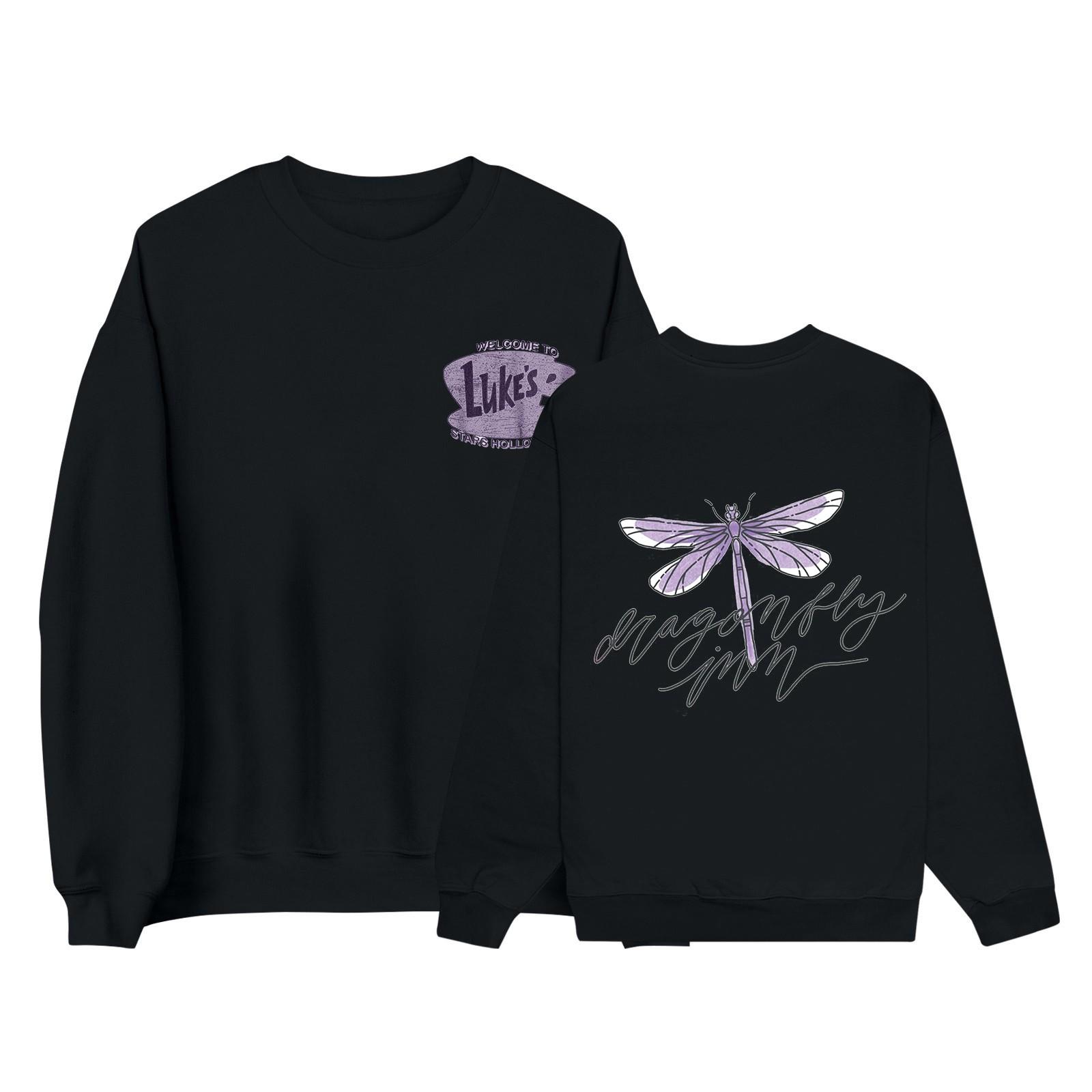 

Толстовка с круглым вырезом для женщин, осенние графические толстовки для отпуска с длинным рукавом и заниженной линией плеч L чёрный