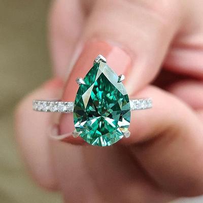 Anel Temperamento Socialite Luxo Leve Feminino Super Exquisito em Forma de Gota de Água Novo Anel
