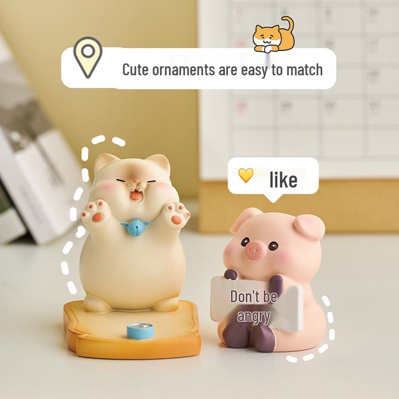 Adorable Cat Phone Holder for Office Desk - Stable Desktop Decoration Ornament