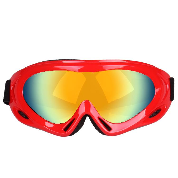 Single-layer ski goggles x500Adult and children s motorcycle wind and sand protection goggles for outdoor sports, impact-resistant красный