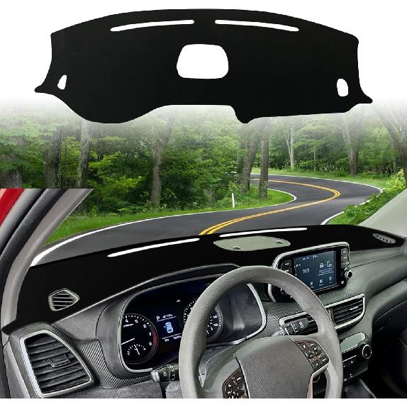 Dash Cover Fit for Hyundai Tucson 2019 2020 2021 Accessories(with Audio Hole) Anti-Skid Center Console Protector Cover Mat Car Dashboard Cover