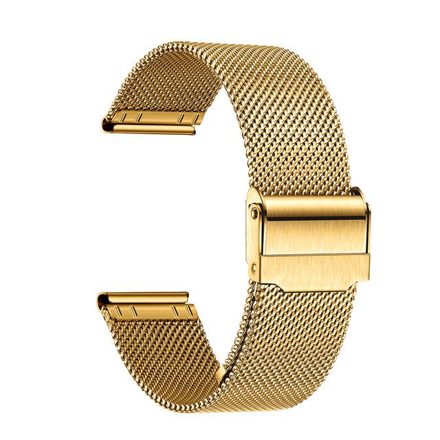 06er Serie Doppelte Schnalle Ultra-dünnes Edelstahl-Mailänder Uhrenarmband 10mm gold