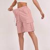 2026 Summer High-Waisted Button Lace-up Cargo Shorts with Pockets