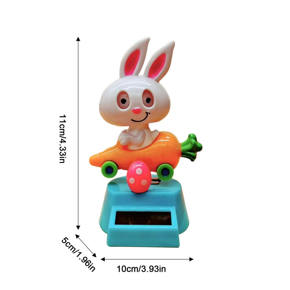 Solar tanzendes Spielzeug Auto Dekoration Solarenergie Dekoration Wackelkopffigur Cartoon Kaninchen Form Dekoration Heimschmuck