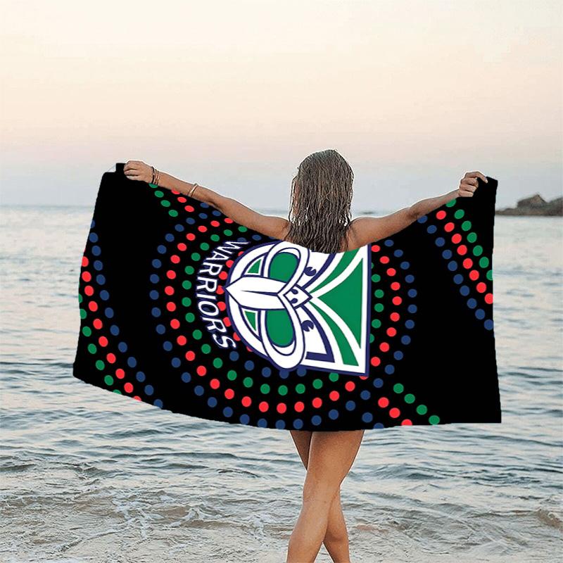 1pc Football Team (10) Beach Towel, Beach and Seaside Swimming Pool Equipment, Fashion Pattern, Rectangular, Travel Essentials