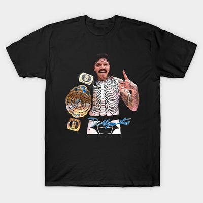 Asian Size Men Black Print T-shirt Dominik Mysterio Champion No-Cut Heat Transfer Print Cotton Tshirt