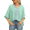 Summer New Women's Clothing Bat Sleeve Shirt V-neck Short Sleeved Shirt