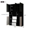 LED-beleuchteter Glasvitrinenschrank 120×40×200 cm – Gehärtetes Glas mit Regalen, Drei Schubladen und Zwei Türen, Vielseitig für Wohn- und Esszimmer.