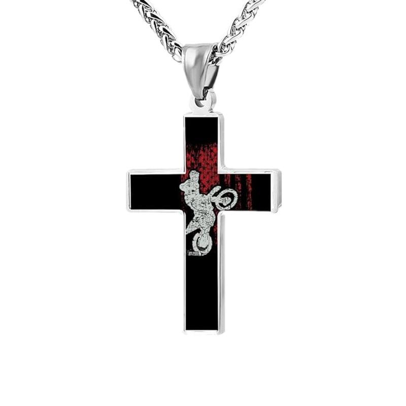 

Ювелирные изделия с подвесками, ожерелье из нержавеющей стали с подвеской в виде флага и креста, ожерелье из титановой стали в нейтральном стиле