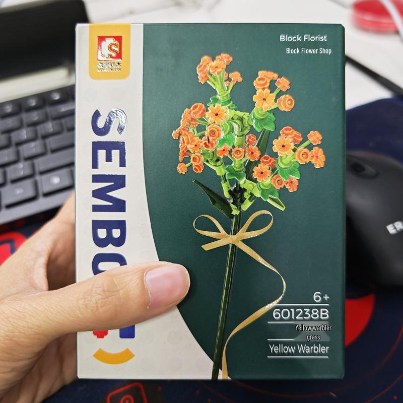 LEGO-Compatible Sunflower Bouquet Building Set - Creative Educational Birthday Gift for Boyfriend or Girlfriend.