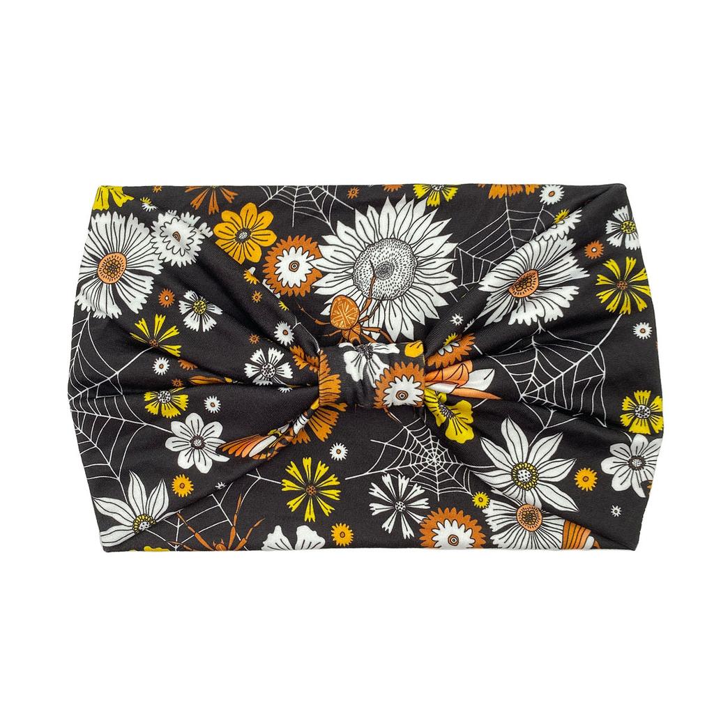 Knot Headband, Color Blocked Pattern Printed Sports Headband, Fashionable Polka Dot Wide Edge Elastic Headband