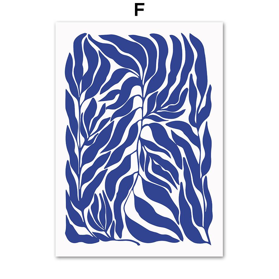 Blaue Henri Matisse Bauhaus Picasso Korallenblätter Poster und Drucke Wandkunst Leinwandgemälde für Wohnzimmer dekorative Bilder