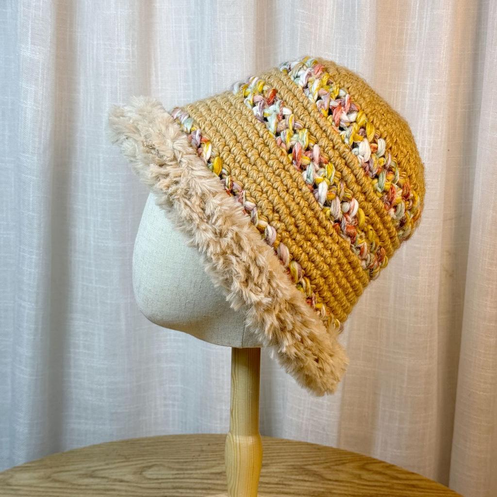 Colorful Knitted Woolen Hat for Women in Winter Large Head Circumference Thickened Warm Plush Hat Versatile Face Showing Small Basin Hat