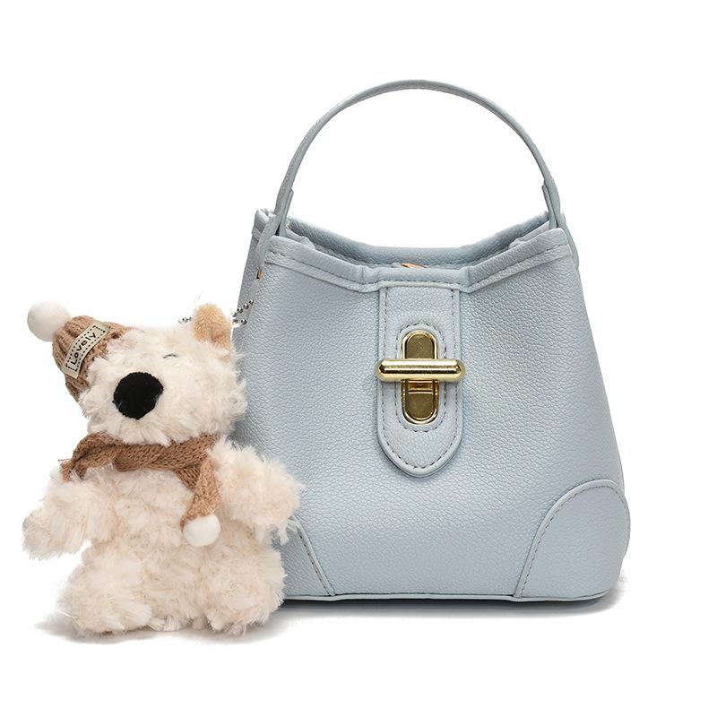 

New Portable Bucket Bag Women s Versatile Shoulder Bag Fashion Messenger Bag no pendant синій