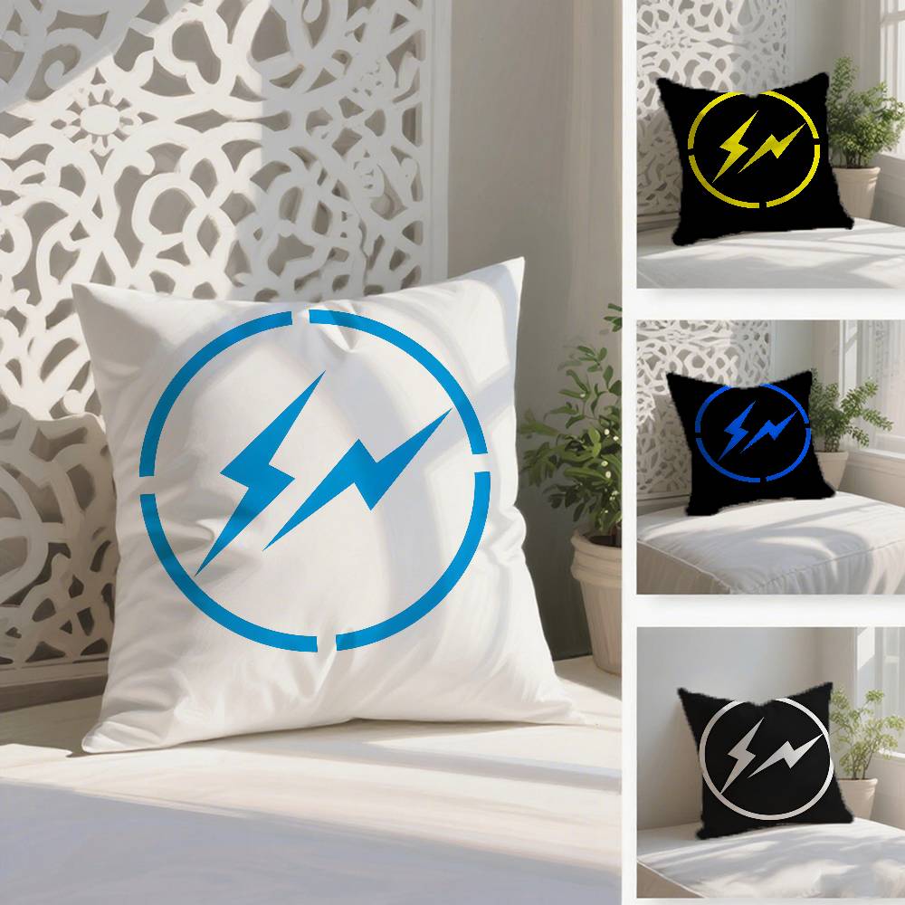 Lightning F-Fragment D-Design Pillow Case Anti-dustmite Pillowcase Invisible Zipper Silky Short Plush Sofa Cushion Cover