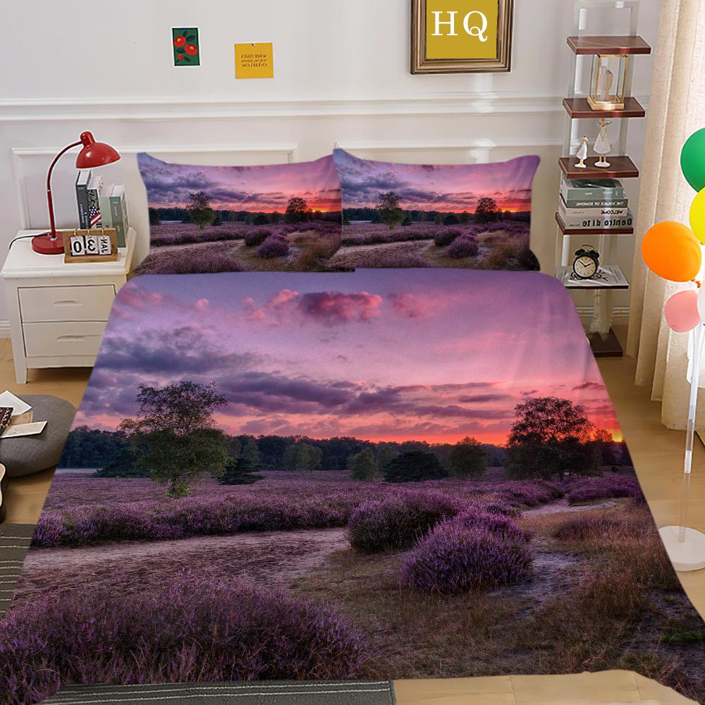 Flowers Printed Bed Clothes Double Size Polyester Bedspreads Gir Fashion High Ranking Home Bedclothes