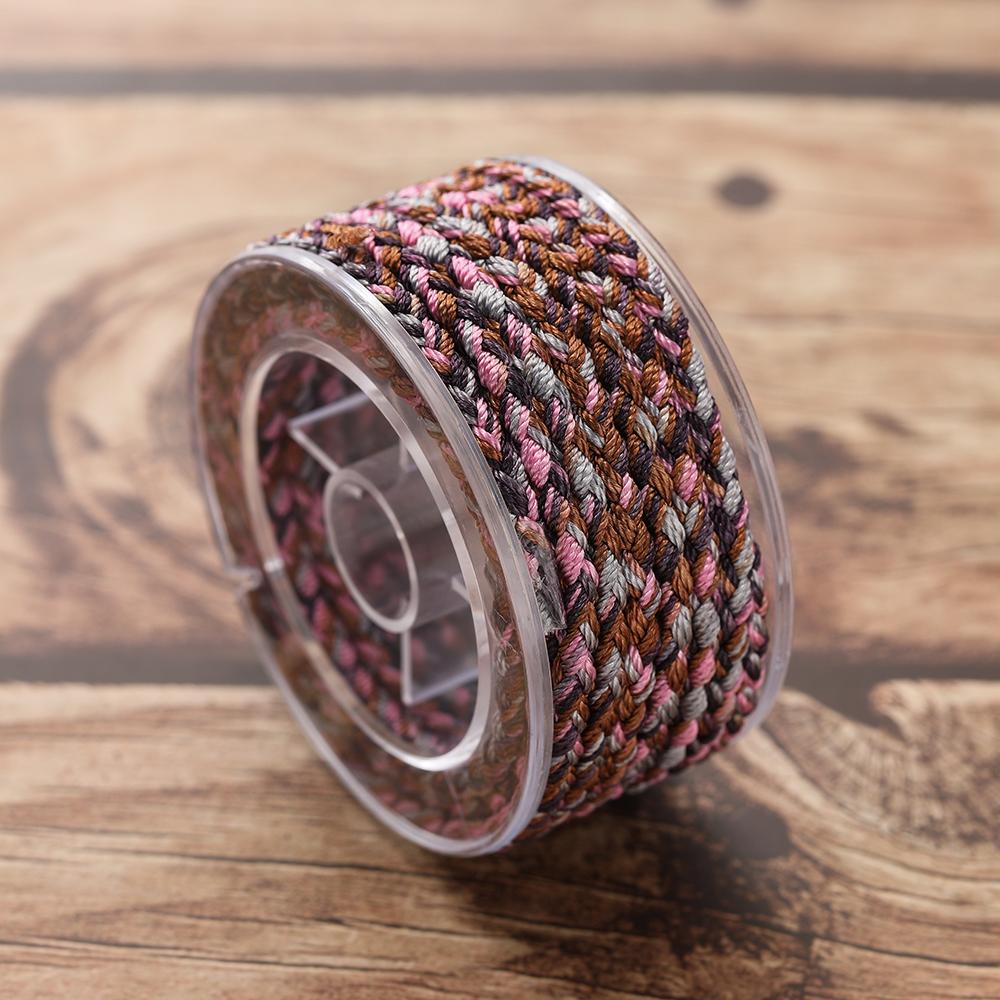

1 Roll About 3.5m Polyester Colorful Thread 3.5mm for DIY Bead Stringing Necklace Bracelet Crafts Jewelry Making Supplies