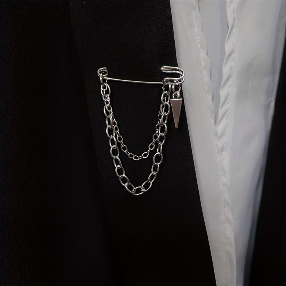 Tassel Pendant Cardigan Clip Multi-layer Brooch Jewelry Y2K Sweater Collar Clip  Women