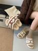 2025 Autumn New Niche Retro Fluffy Slippers Outer Wear Thick-soled Casual Cool Slippers Women