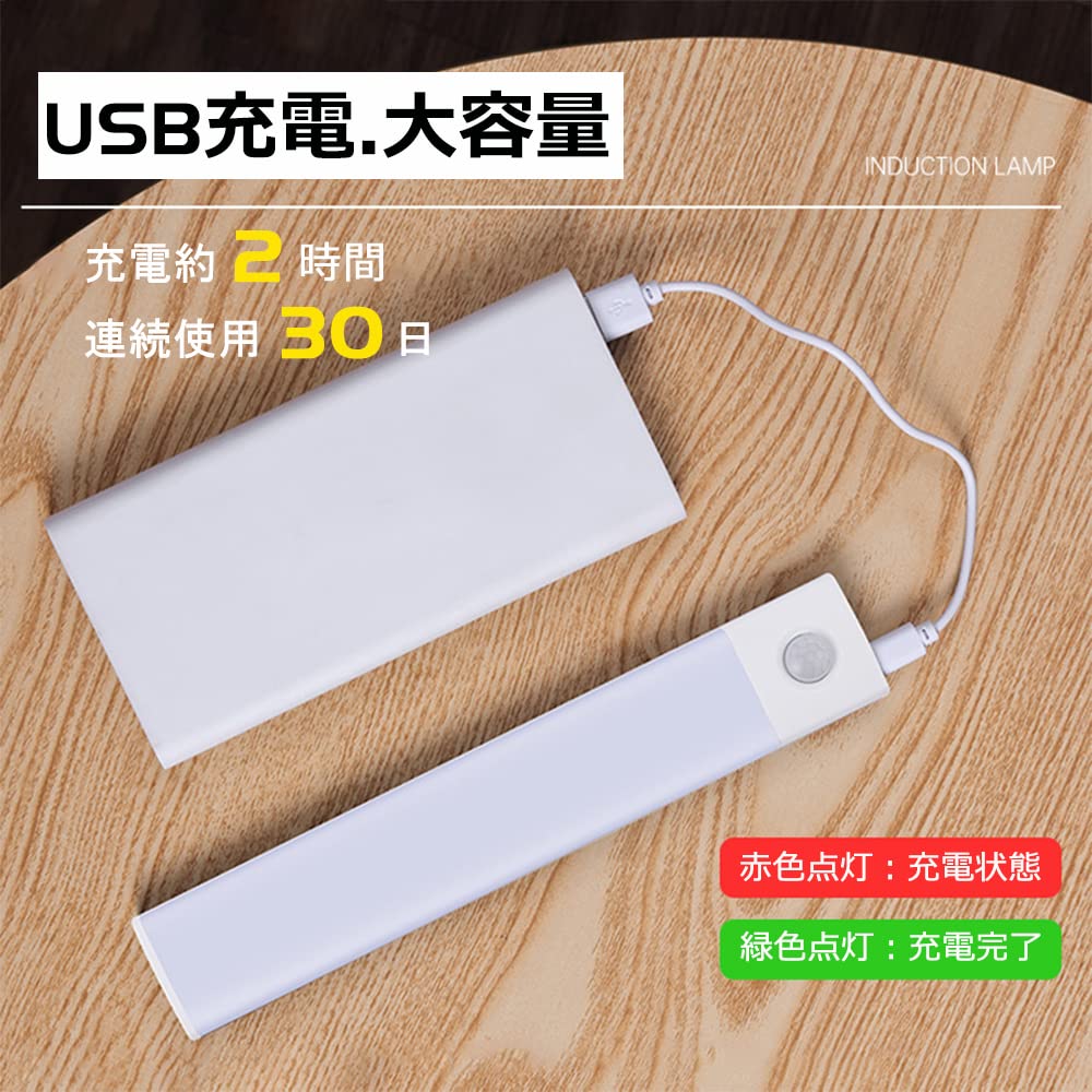 Motion Sensor LED Indoor Bar No Installation Wall for Living Emergency Automatic Disaster Prevention Hallway Night Adjustable To 3 Colors Cool and