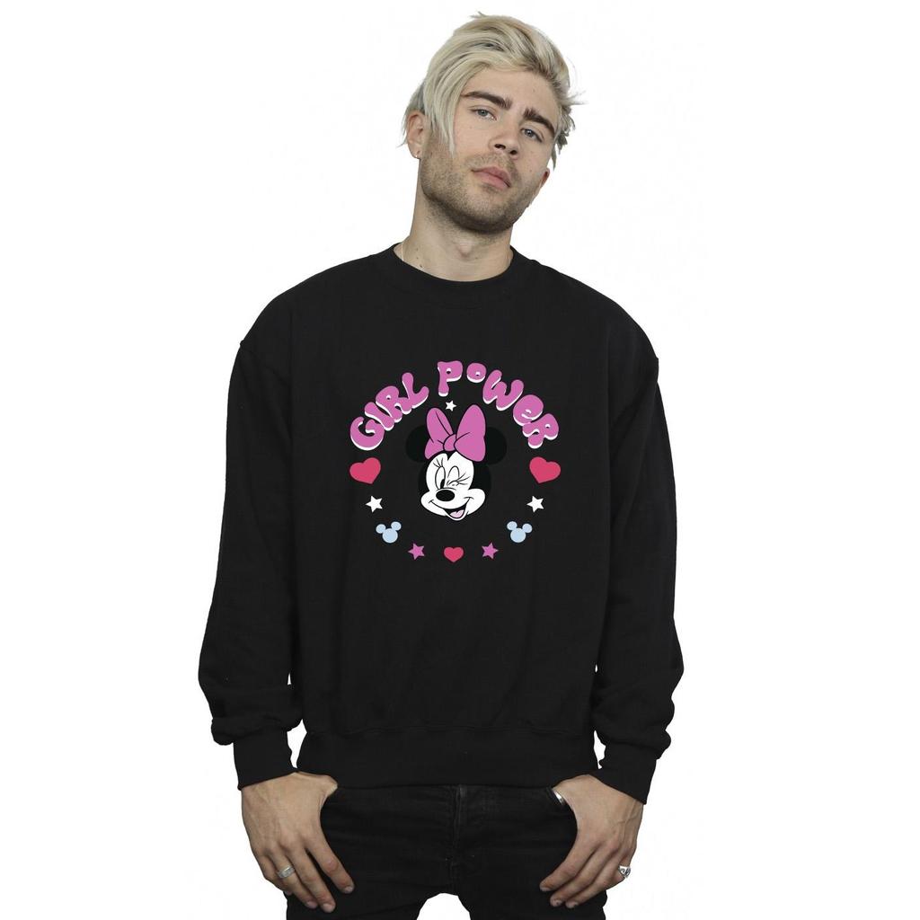 Disney Mens Minnie Mouse Girl Power Sweatshirt