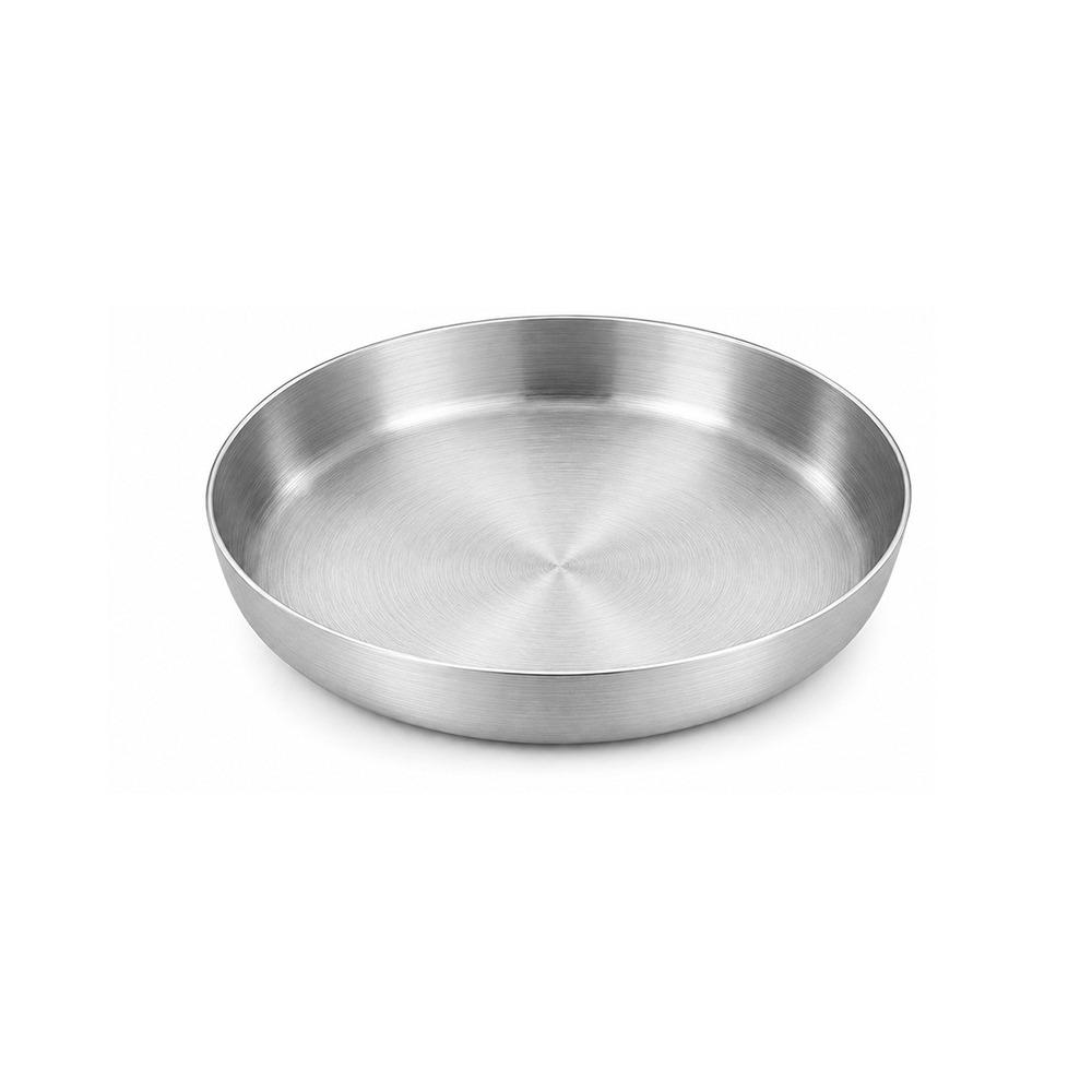 Handled Stainless Steel Frying Pan 18/20cm Snack Dish High-quality Serving Plate Barbecue