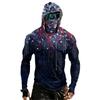 Men's Casual Raglan Sleeve Hooded Long Sleeve Sun Protection Shirt Lightweight Breathable Fabric All Over Print Design