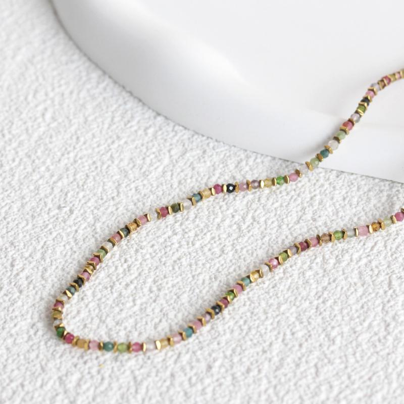 ZMZY Vintage Unique New Natural Stones Simple Choker Necklaces Women Beaded Collar Necklace Designer Jewelry Bijoux