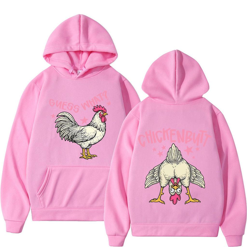 Guess What Chicken Butt Funny Meme Sweatshirts Men Women Fashion Vintage Hoodie Winter Loose Casual Aesthetic Trend Pullover