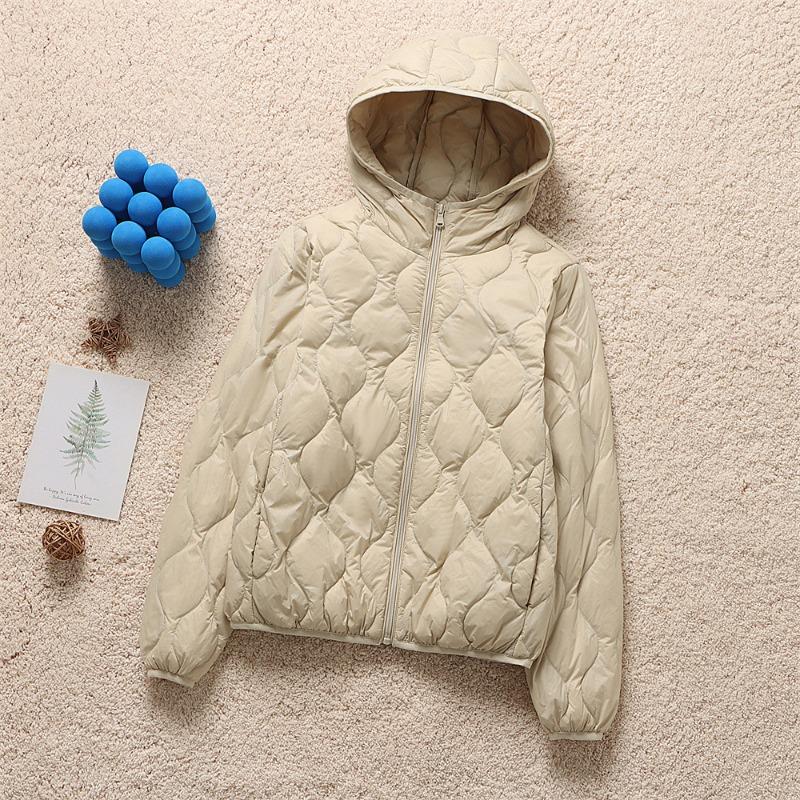 Autumn and winter hooded short light down jacket women's casual versatile outer wear small duck down thin coat tide