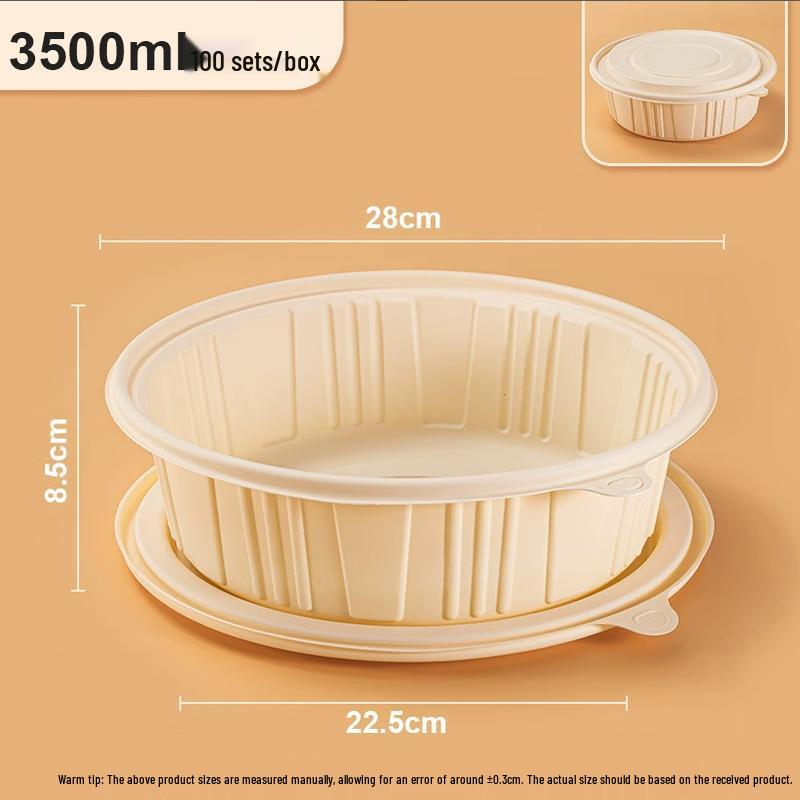 Compostable Corn Starch Round Takeaway Containers with Lids