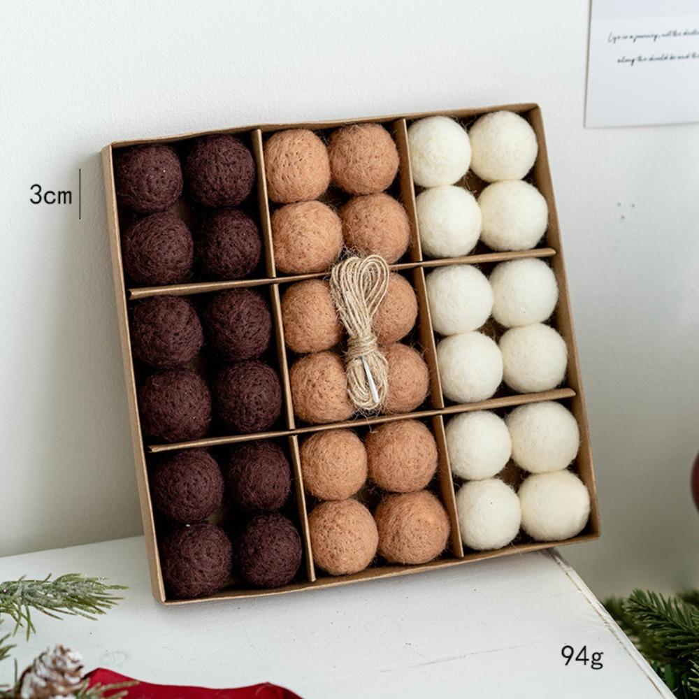Fashion Plastic Felt Christmas Felt Ball 3CM 5CM Multicolor Christmas Ball Set Suspensable Christmas Tree Balls Party