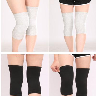 Genouillère Élastique en Fibre de Carbone de Bambou Garde-Chaleur Manchon de Protection pour Genoux Gris L