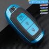 Fashion TPU Car Key Case Full Cover Shell Fob for Hyundai Santa I30 IX35 Encino KONA Solaris Azera Grandeur Elantra Accent Fe