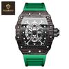Binbang Men's Silicone Barrel Luminous Fashion Sports Watch