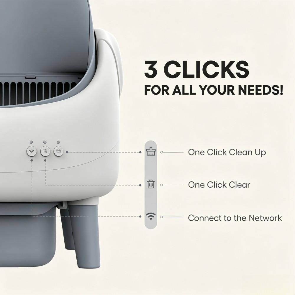 Crigge MINI-C Intelligente Katzentoilette, Offene Oberseite, Selbstreinigendes System, WiFi App-Steuerung, Gesundheitsüberwachung, 35dB Ultra-Leiser Betrieb