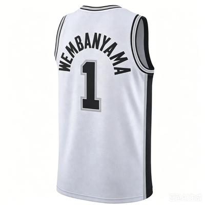 New Victor Wembanyama No.1 Basketball Retro American Jersey Printed Quick Drying Casual