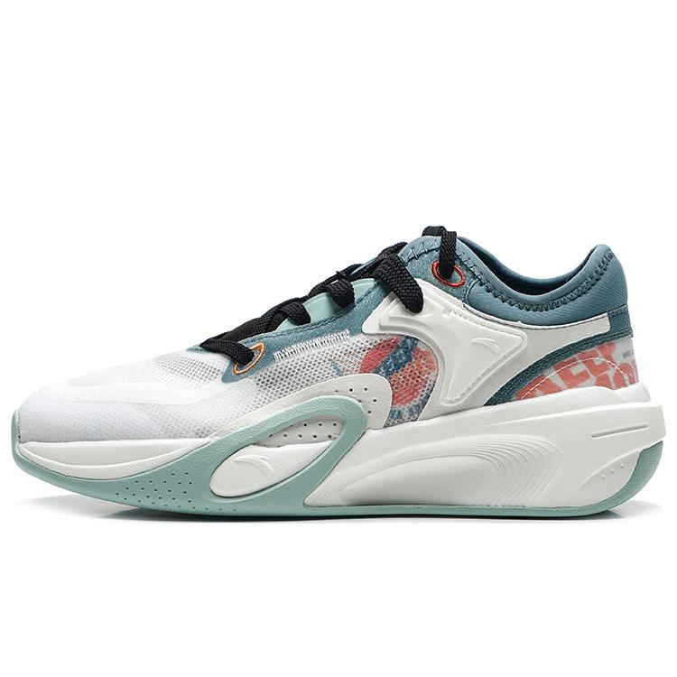New Anta Life Collection Cushioning Anti Slip And Wear Resistant Low Top Sports Casual Shoes Men's Cyan White 112228081-5