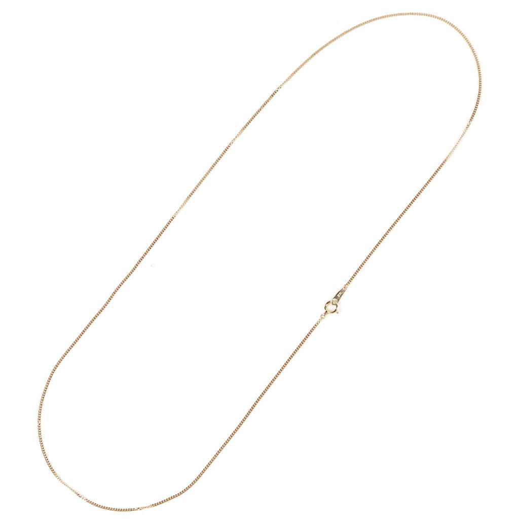 18k Gold Curb Chain with Mint Certification Mark Necklace, 2-Sided, 3.0g, 60cm,