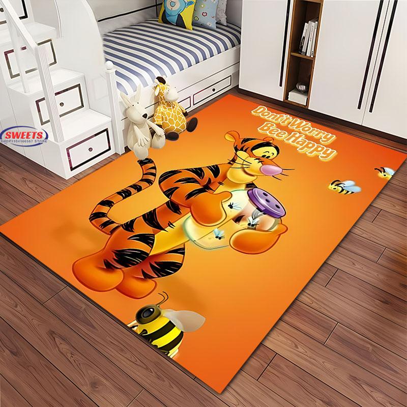 1 Pezzo Tappeto Area Winnie the Pooh Tigger, Tappeti Soggiorno e Camera da Letto, Tappetino Divano Camera Bambini, Tappeto Antiscivolo Pavimento Zerbino, Regalo per Bambini