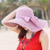 Summer Women Big Brim Straw Bow Hat Sun Fashion Wide Brim Floppy Panama Cap Outdoor Foldable Uv Protect Travel Femme Beach Hats